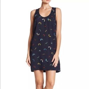 💙🦋JOIE Navy Butterfly Print Shift Racerback Dress
